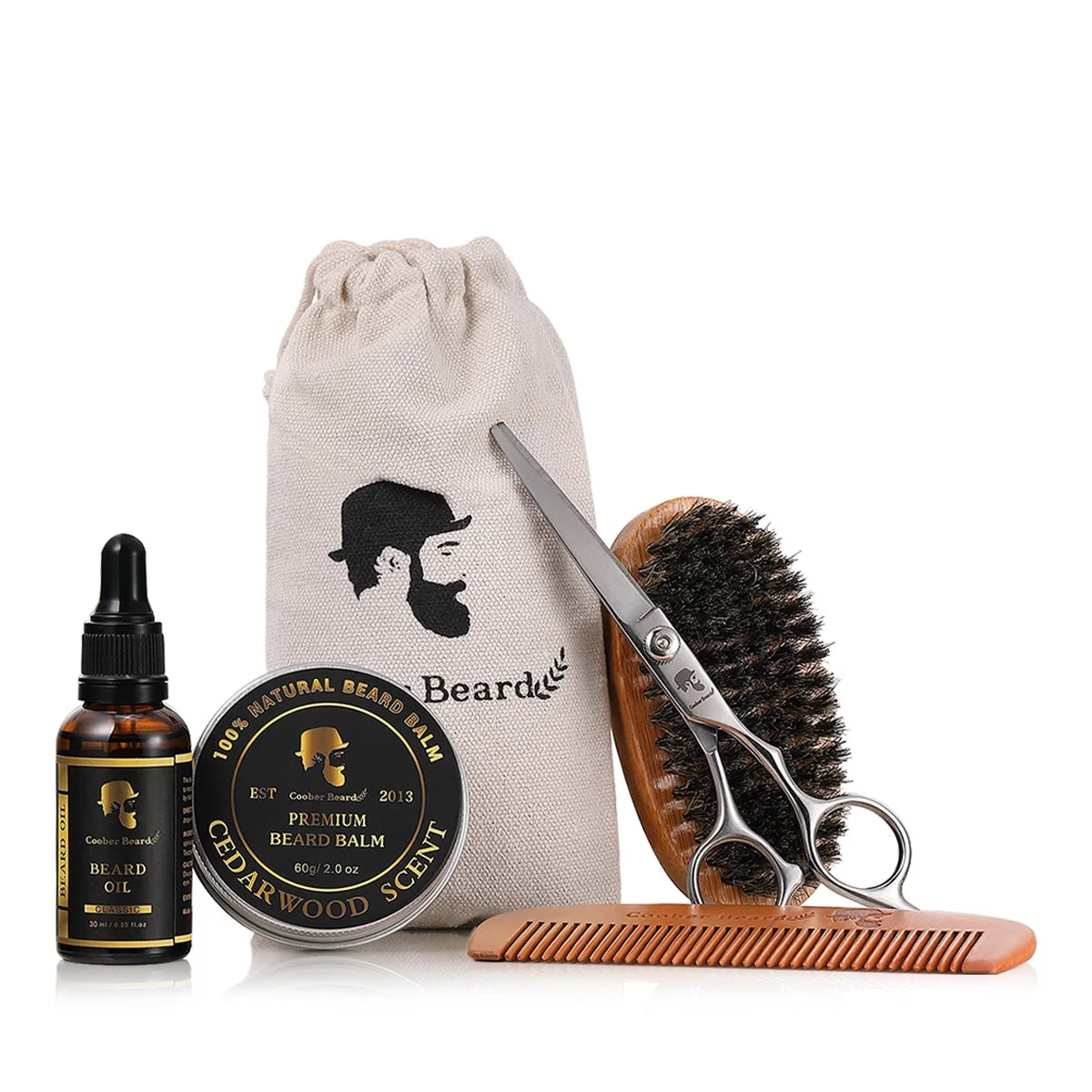 Good Quality Organic Beard Balm and Bread Oil Men Grooming Kit Facial Care