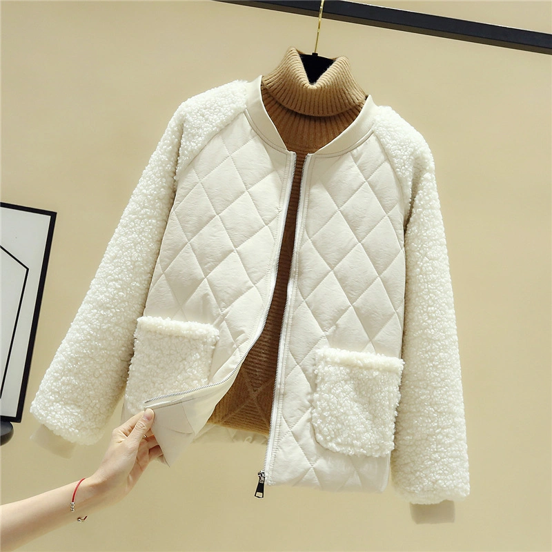 2023 New Large Yards Short Sections of Winter Cotton Jacket Stitching Small Cotton Jacket