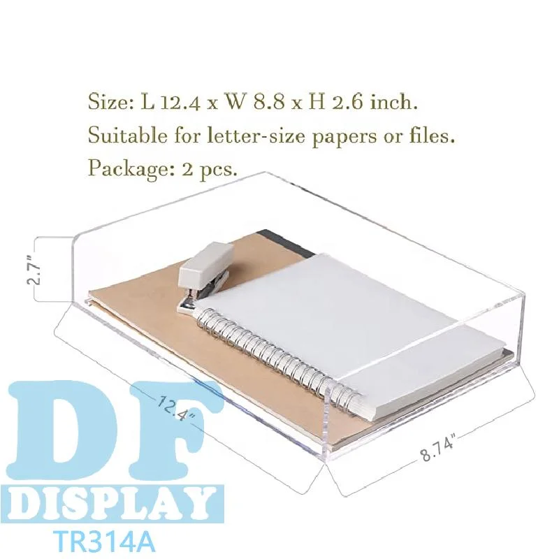 Los organizadores de escritorio archivo Bandeja de papel organizador de la pila de acrílico transparente poder organizador de la Oficina de área de tamaño carta bandejas acrílicas