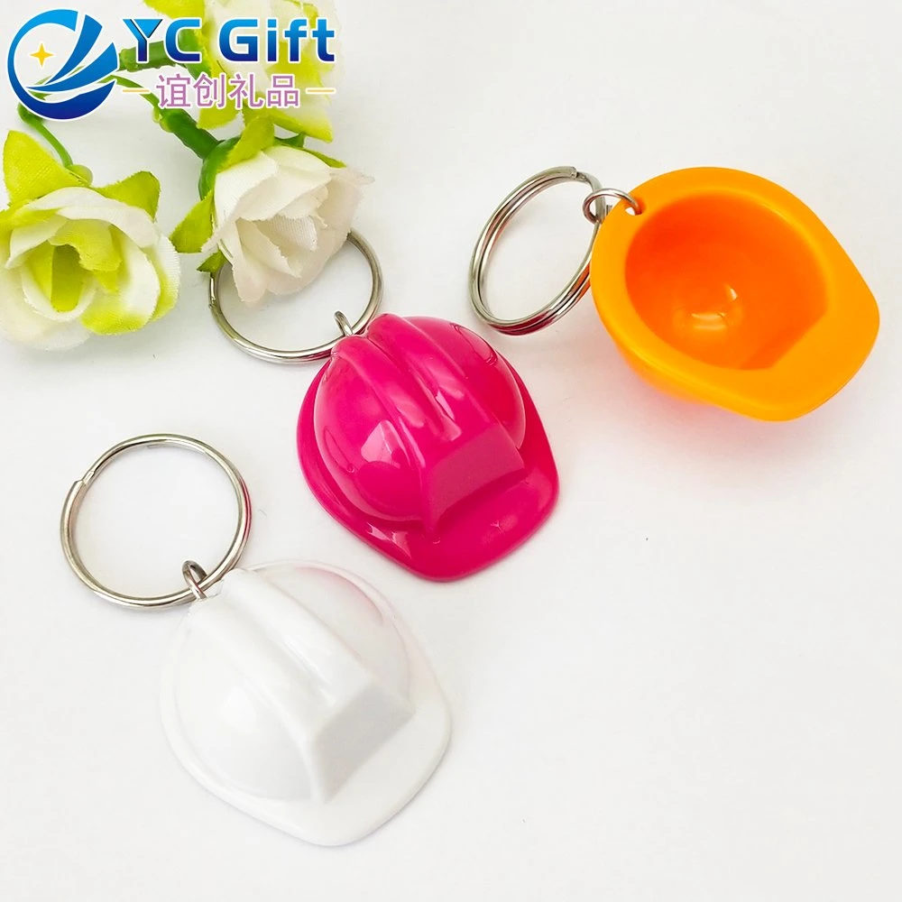 2021 Hot Sale Fashion Plastic Bottle Opener Helmet Keychain Company Promotional Gift Custom Logo