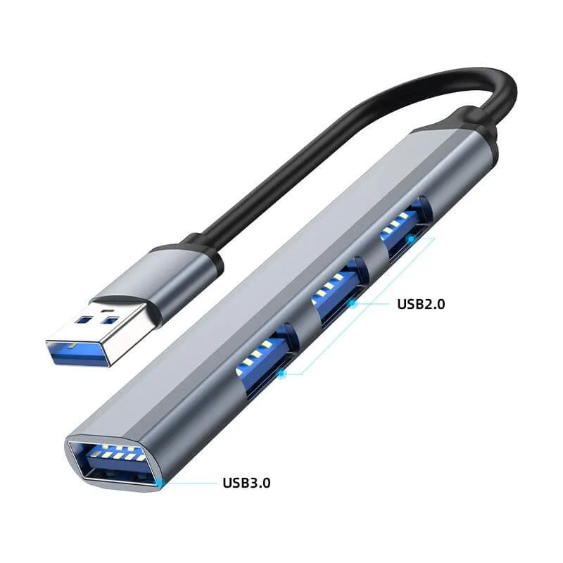 El concentrador adaptador USB 3,0 4 en 1 mejora la conectividad para MacBook, Lenovo y DELL