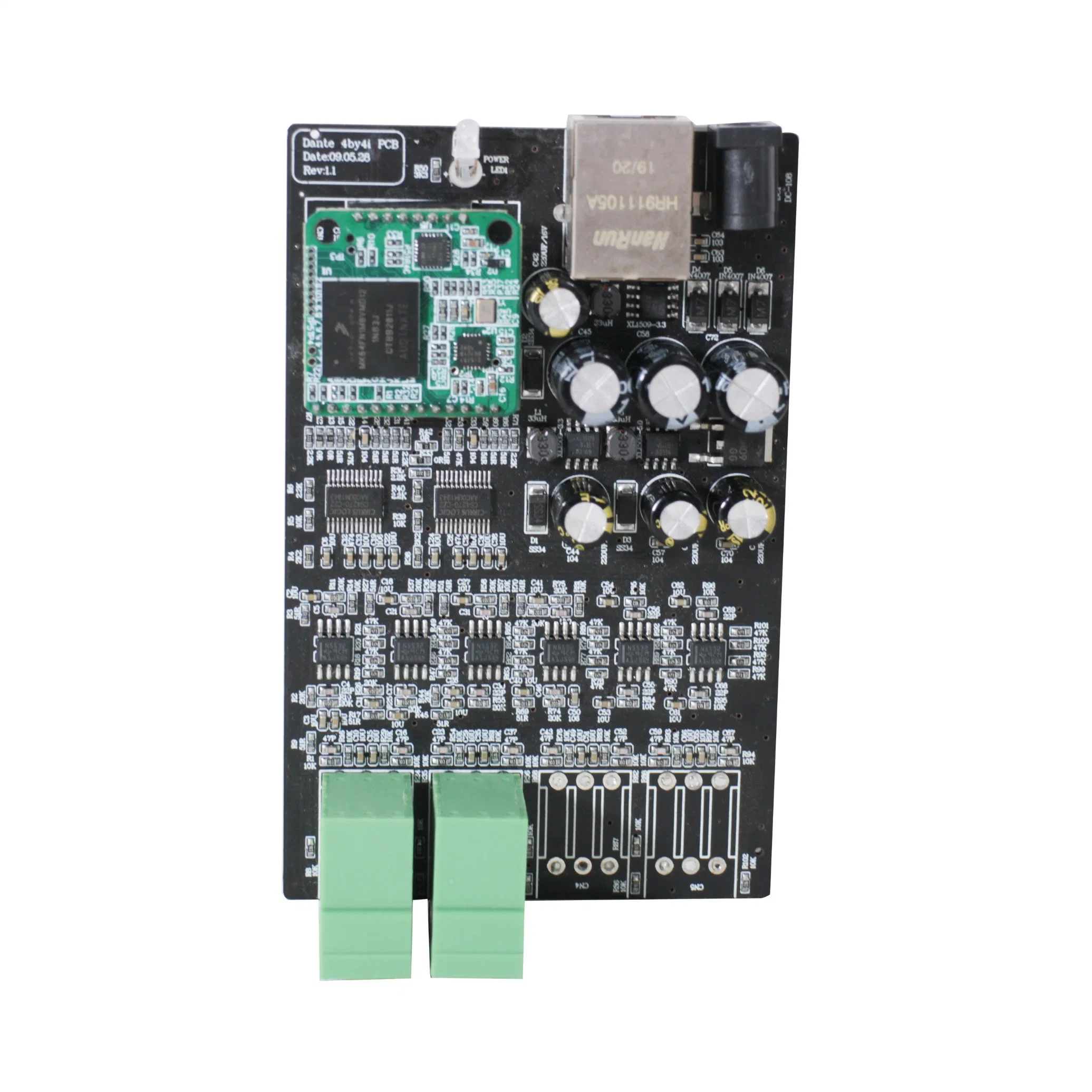 Dante 2 in 2 out PCB Board Ideal Audio Interface to Increase The Number of Microphones or Aux Inputs