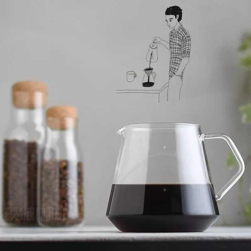 Fabrik Großhandel/Lieferant Pour Über Kaffeemaschine Handgefertigte Drip Kaffeemaschine Set mit Glas-Kaffee-Dripper Glas-Kaffeekanne