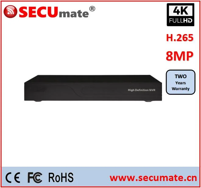 Secumate 6K 12MP 4K 8MP 6MP 5MP 4MP 3MP 2MP NVR Cámara IP OEM ODM ONVIF Poe NVR OEM/ODM Cámara CCTV DVR PTZ H. 265 Ingenic Rockchip NVR Fabricante