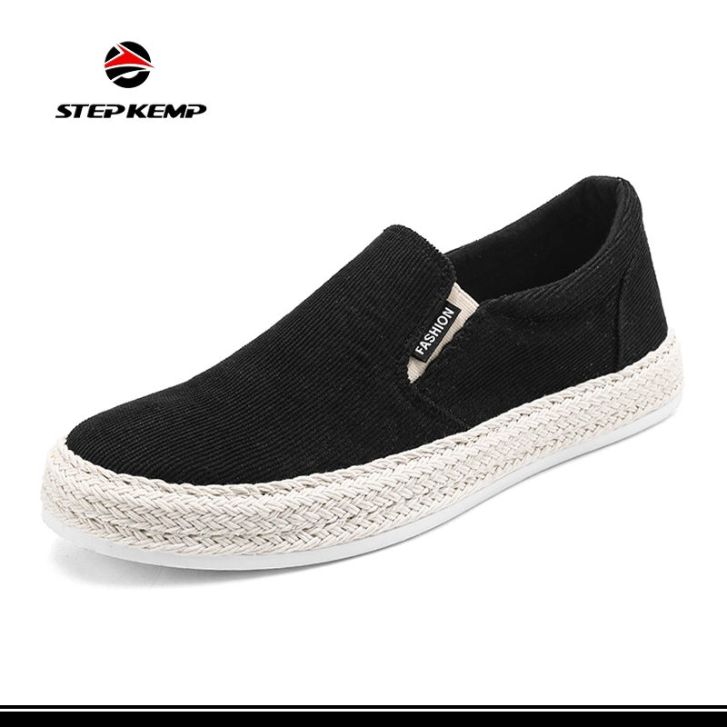 Summer Canvas Cloth Straw Shoe Male Youth Breathable Recreational Footwear Ex-22c4122