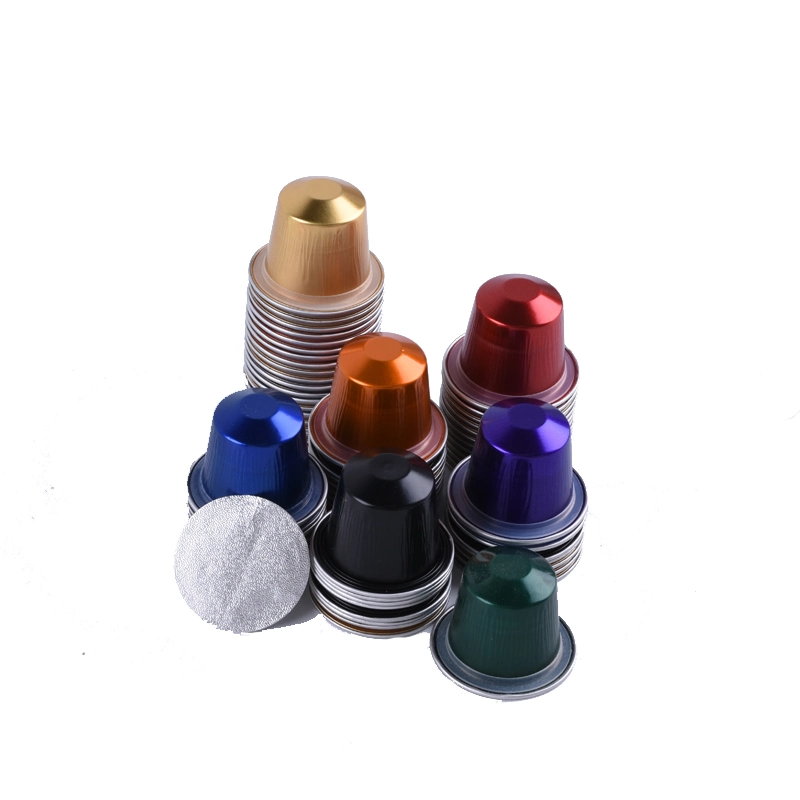 High quality/High cost performance Aluminum Foil Nespresso Coffee Capsules with Lids