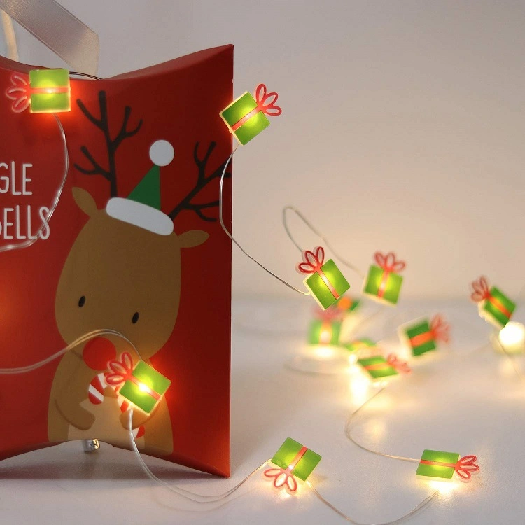 Caja de regalo de Navidad que funcionan con batería LED Mini Micro Alambre de cobre de las luces de la cadena de hadas para Navidad La decoración del hogar