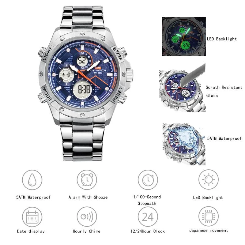 Stainless Steel Luxury Waterproof Quartz OEM Brand Hands Wristwatches Custom Logo Wrist Mens Watch