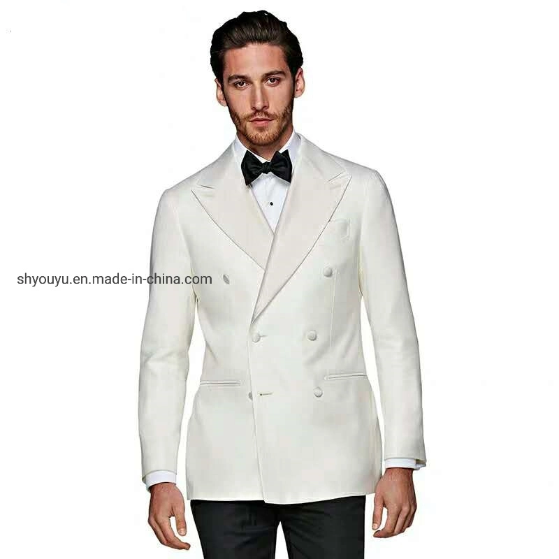 Weiße Herren Smoking Hochzeitsanzug Business Herren Anzug