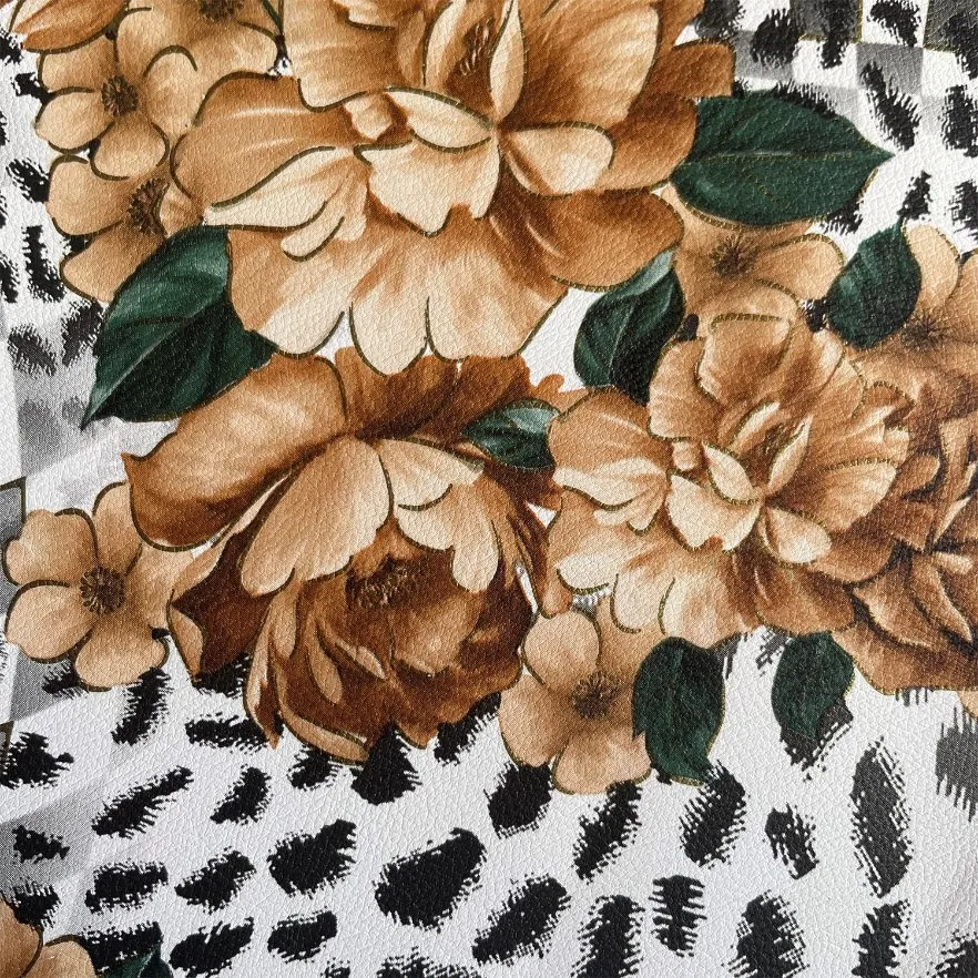 Impresso Floral PU couro artificial para roupa, Sofá e decoração