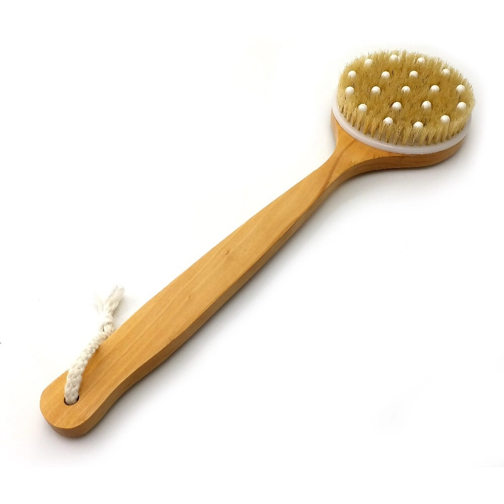 Wood Handle Natural Bristle Bath SPA Massage Brush