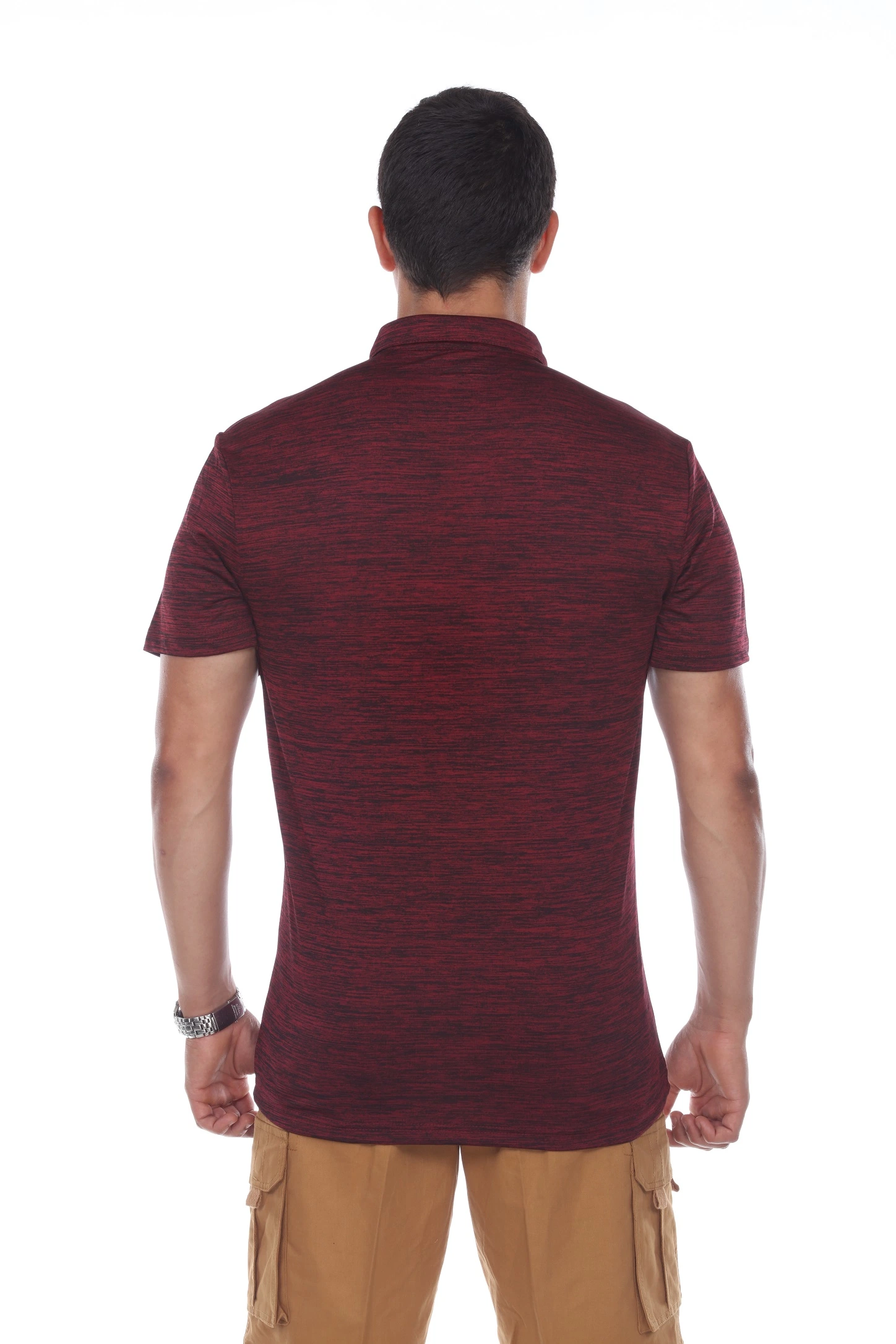 Mens Polo Shirt with Marled Jersey Simple Fashion Sportswear Style
