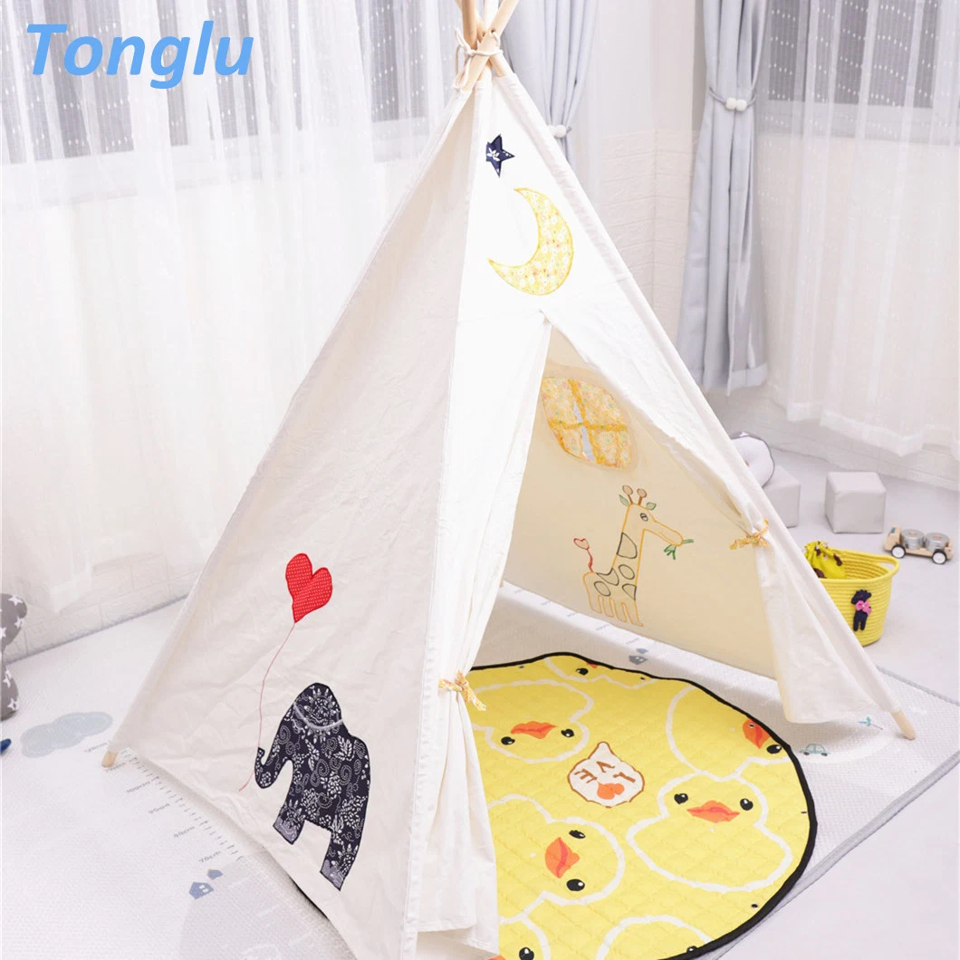 High quality/High cost performance  Lovely Giraffe Kids Tent Cotton Canvas Comfortable Toddler Teepee Tents