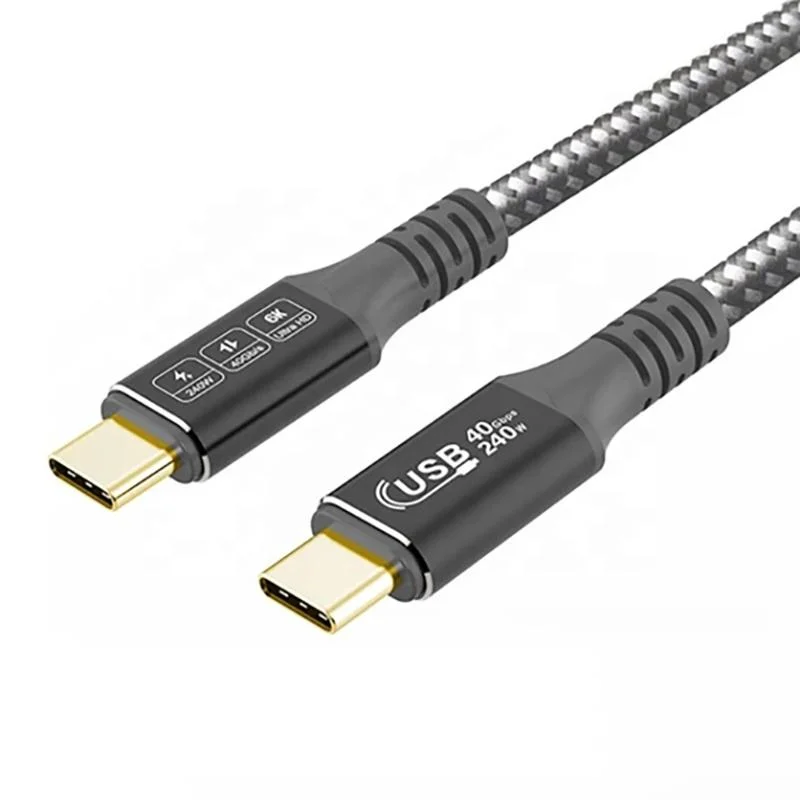 240W Pd la carga rápida de datos de alta velocidad USB 4.0 Cable con conector tipo C