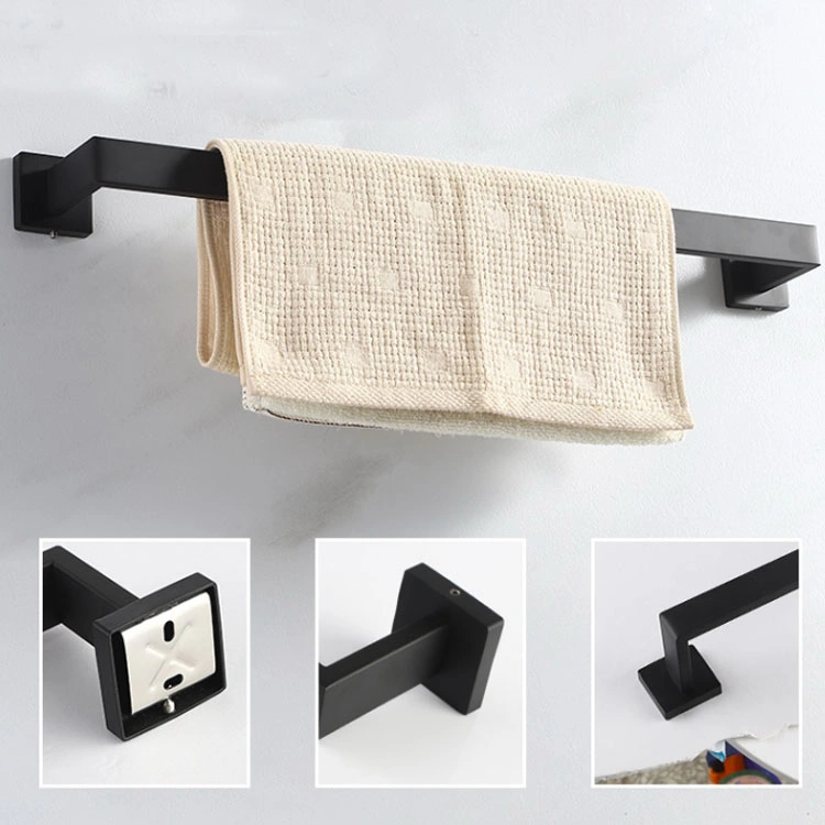 Modern 5 PCS Black Bathroom Set Stainless Steel Bathroom Fittings Accessories