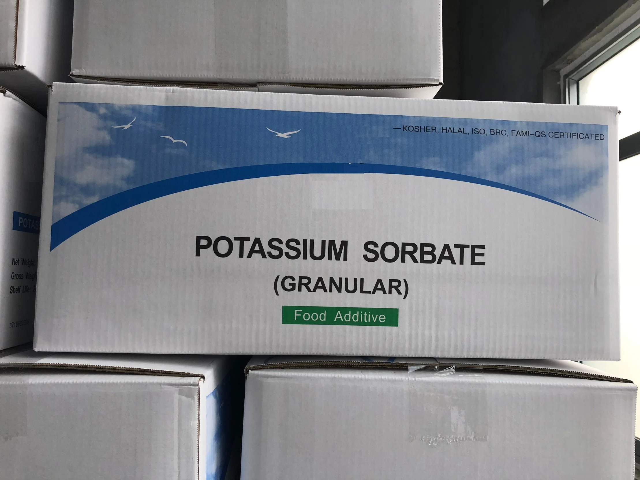 Additifs alimentaires conservateurs stabilisants régulateurs d'acidité sorbate de potassium