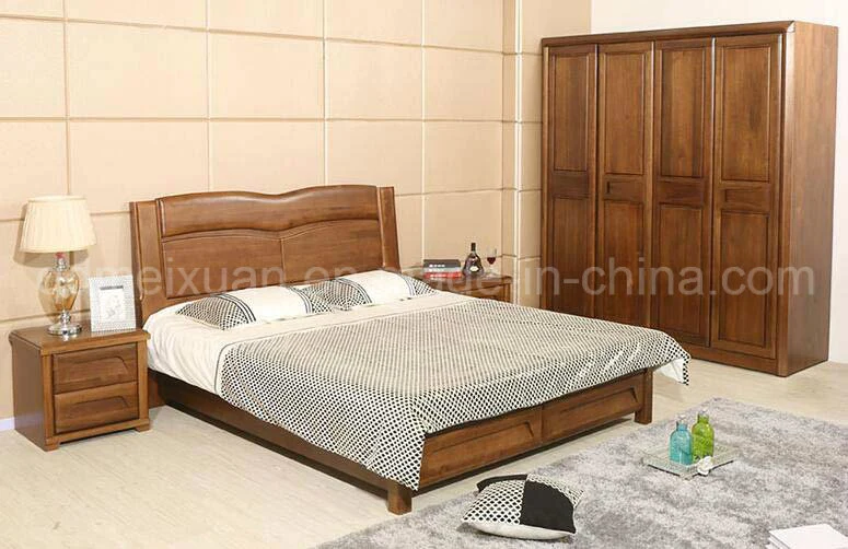 Solid Wooden Bed Modern Double Beds (M-X2263)