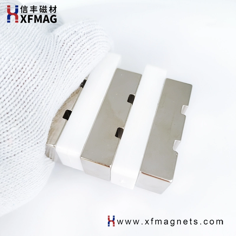 High Performance Permanent Rare Earth Block NdFeB Magnet Magnetic Material with Slot