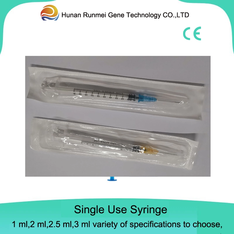 Medical Disposable 1ml 2ml 3ml Injection Plastic Syringe with Needle