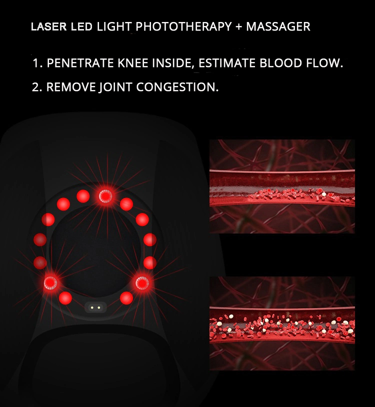 New Arrival Electric Knee Vibrating Heat Massage with Red Light Therapy for Pain Relief and Arthritis Knee Massager Machine