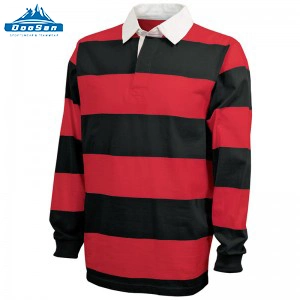 Custom Long Sleeve Heavy Cotton Classical Knitted Rugby Shirts