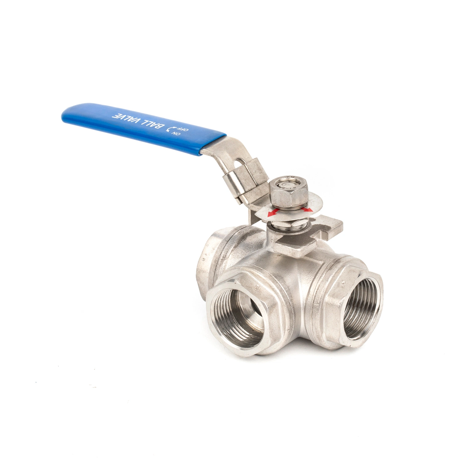 1/2 Inch 3-Way T-Port CF8 CF8m Ball Valve 1000 Wog Stainless Steel 304 316 Three-Way Ball Valve L-Port