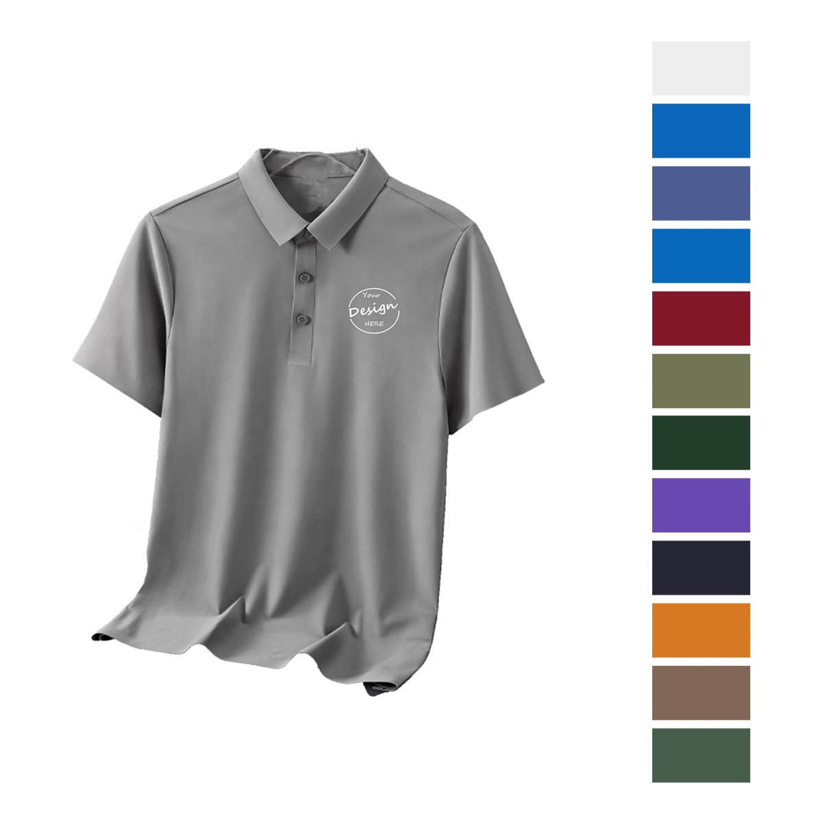 Corporate Apparel Customized Work Wear Men 100 Cotton Short Sleeve Blue Embroidered Custom Golf Performance Polo Shirt