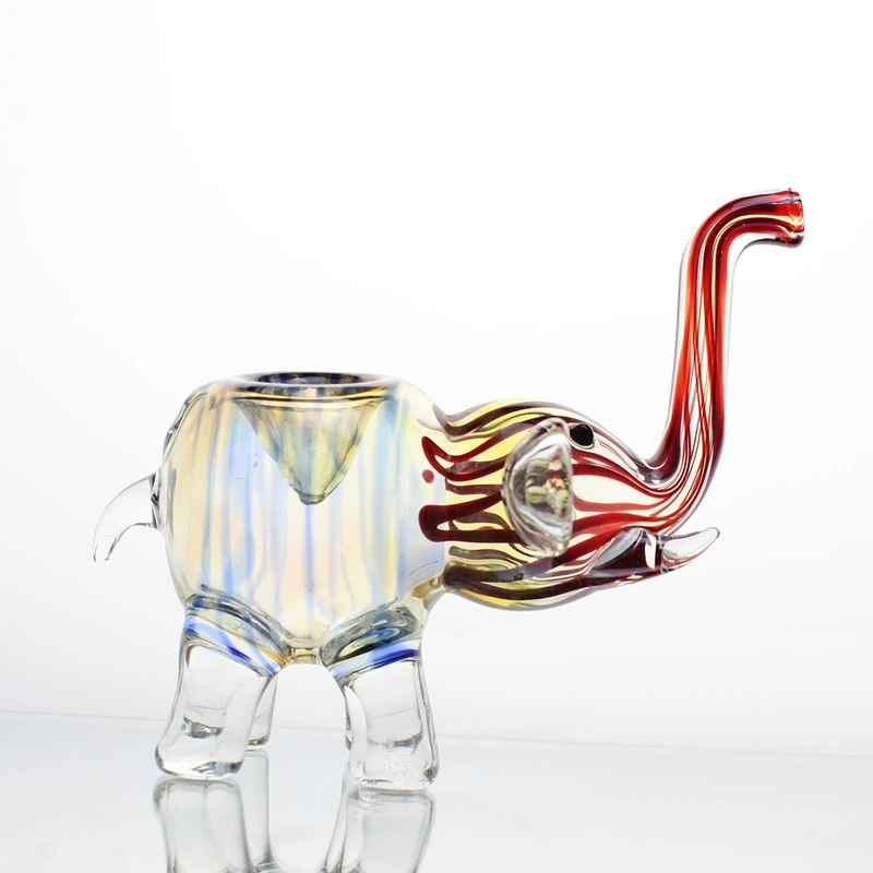 Colored Glass Smoking Pipe Hand Blown Glass DAB Rig Elephant Shaped Gift