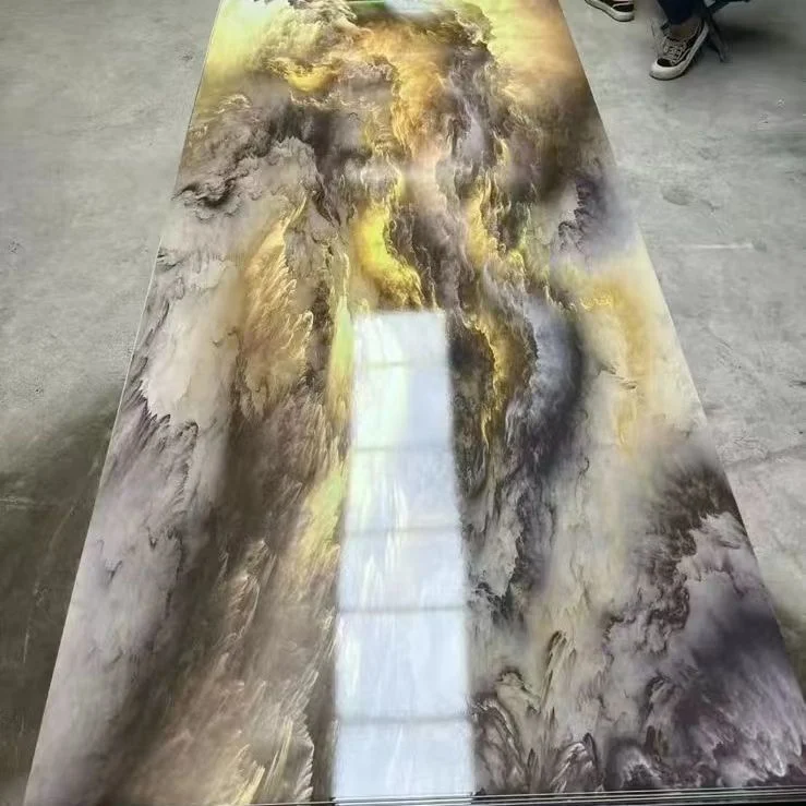 3D Printed High Glossy UV Marble Sheet PVC Marble Sheet Wall Panel