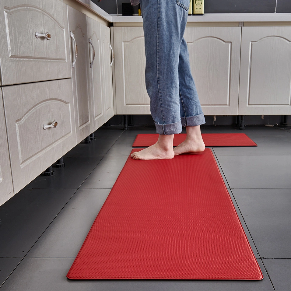 Wowen Design Anti-Slip Waterproof PU alfombrillas de suelo de cuero Mat de cocina