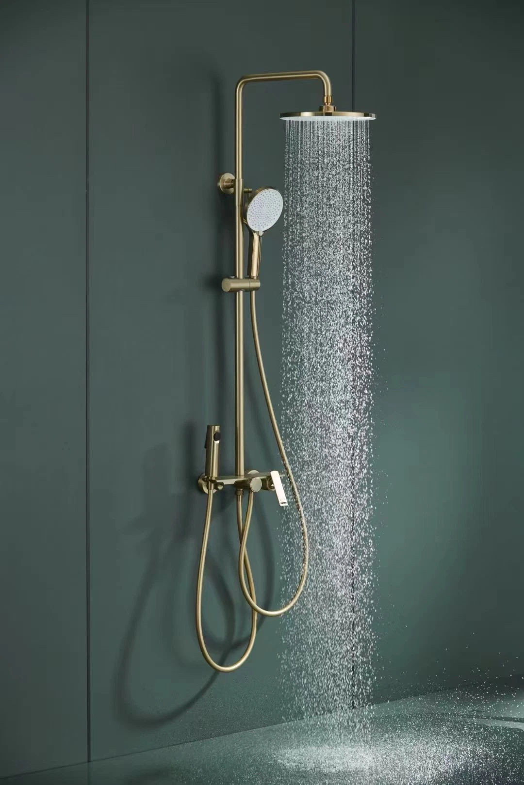 North American Styles High End Qualität Gebürstet Nickel Gold Finish Drei Funktionen Dusche mit Hand-Duschmischer