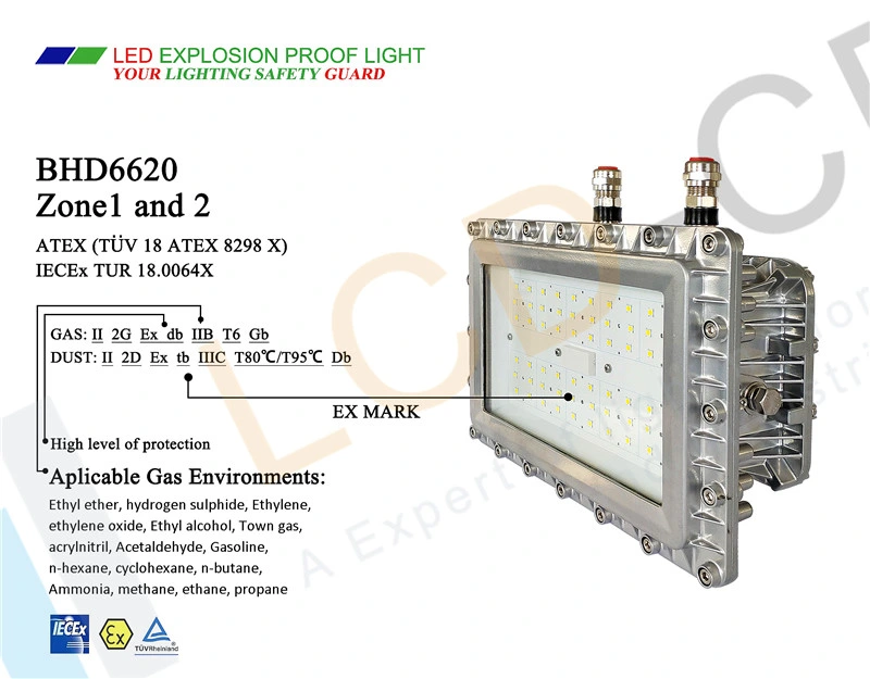 Explosion Proof LED Light 120W 150W 165W 185W 200W Chemical Industrial Outdoor Floodlight