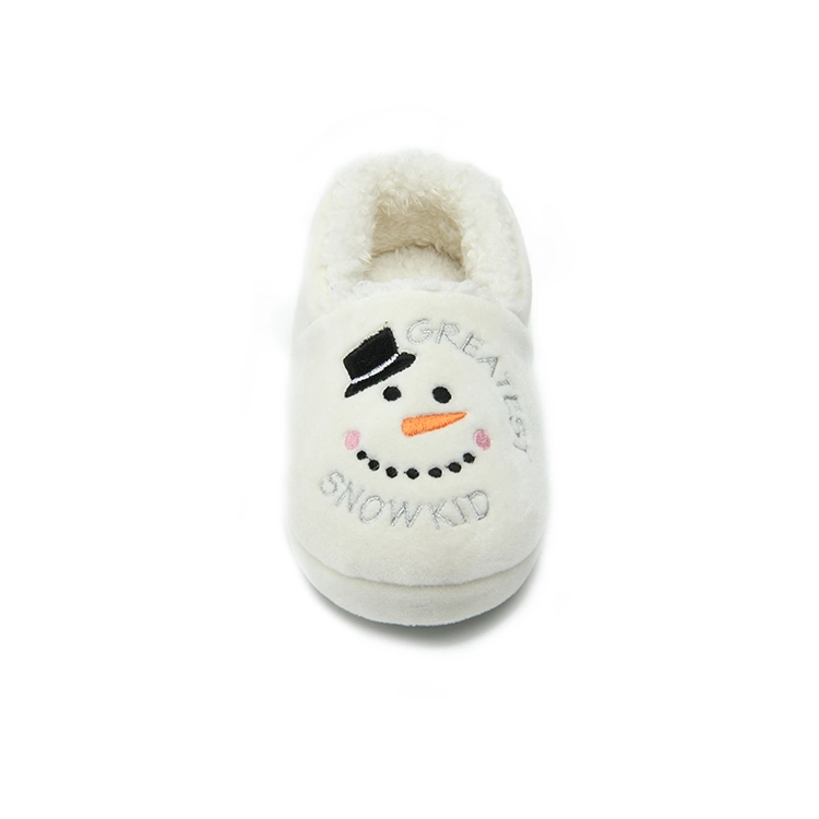 Weihnachtsgeschenk Weiche Velour White Snowman Kinder Winter Warme Hausschuhe Für Mädchen und Jungen