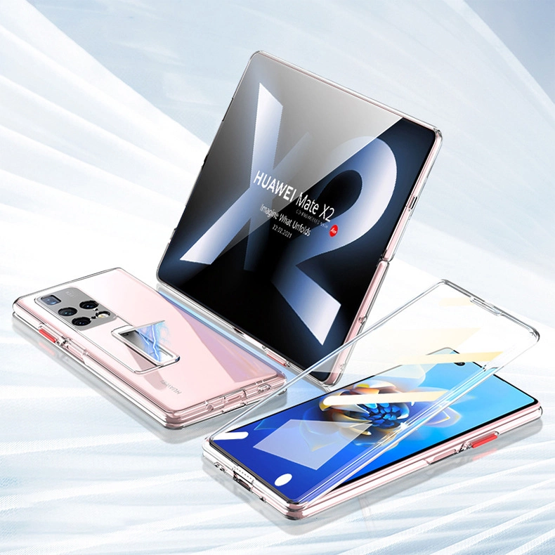 New Slim Transparent with Magnetic Holder Fold Fine Hole PC Phone Case for Huawei Mate X2