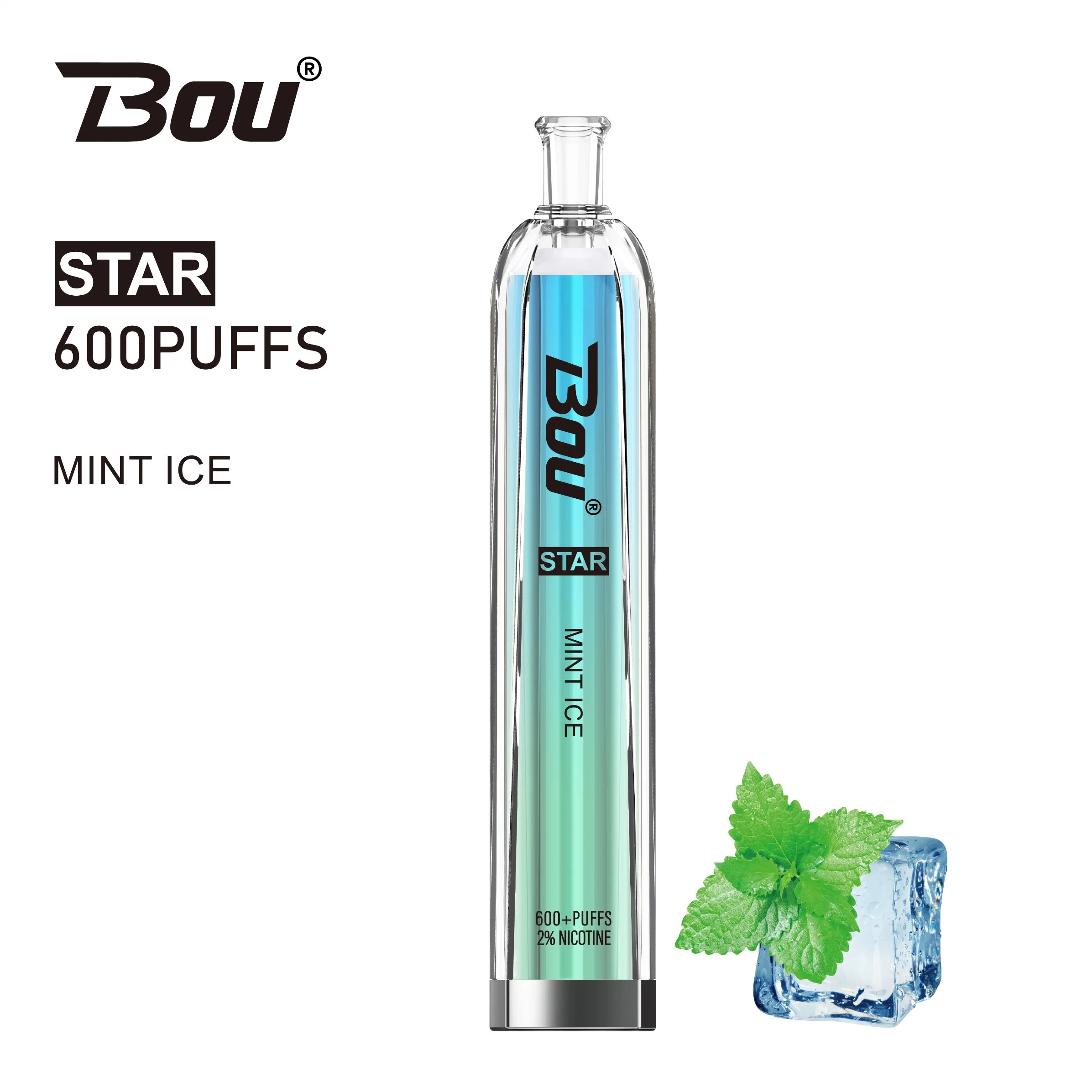 Prix usine Bou Star plus 600 puffs 20 saveurs jetables Stylo VAPE