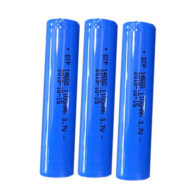 Dtp Round Rechargerable Battery Cell 3.7V 1100mAh Li-ion Battery