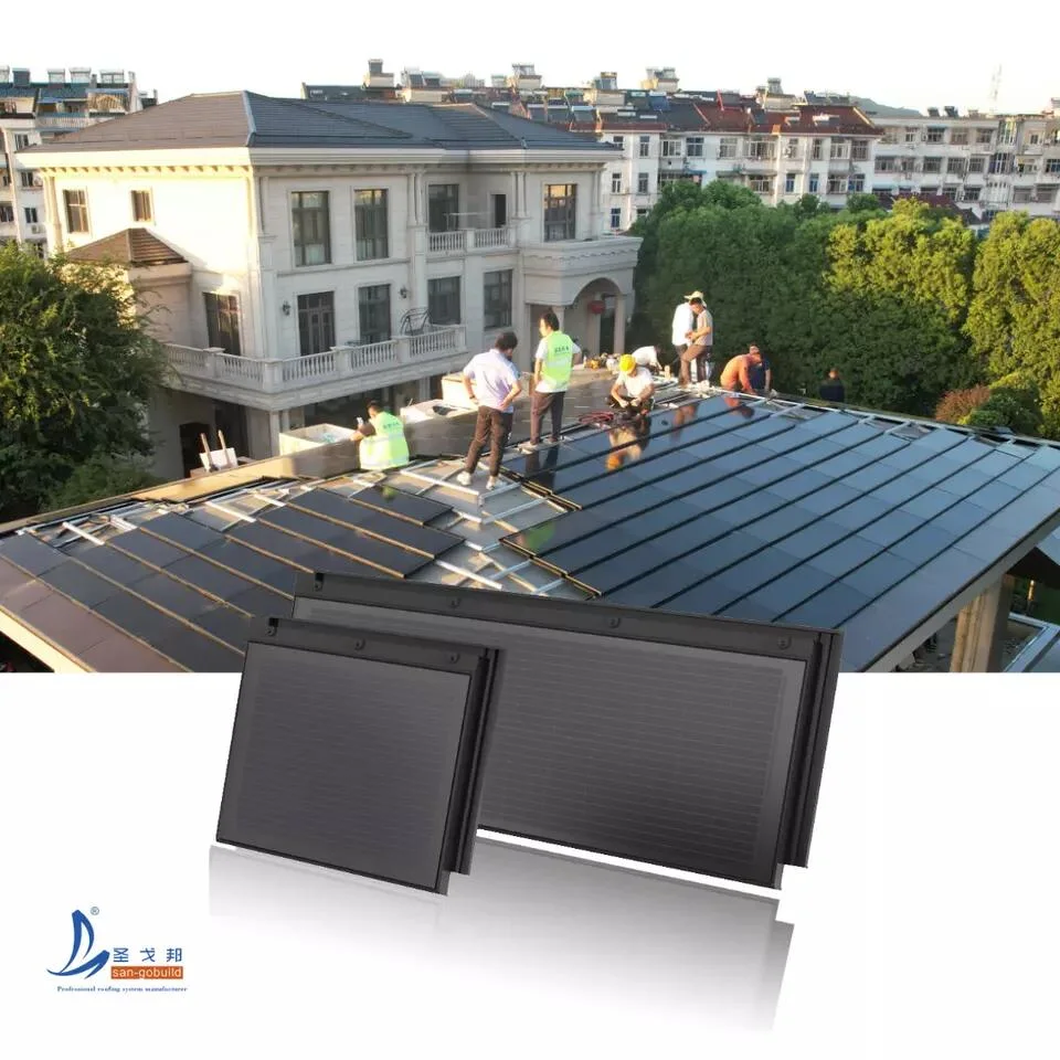 2023 Energía Verde limpia de efecto invernadero Solar Solar Panel del techo de cristal azulejos solares BIPV