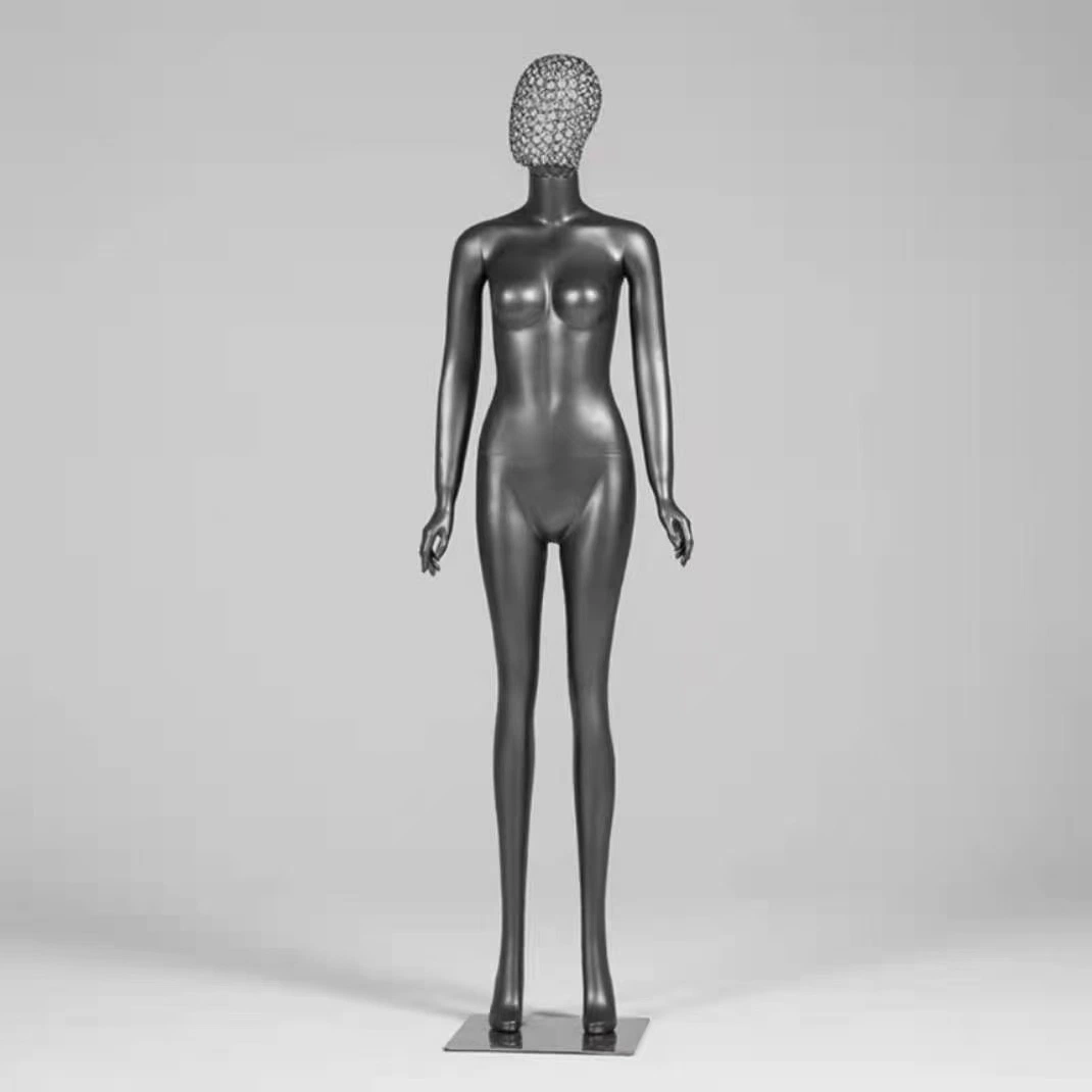 New Design Unique FRP Matte Black Adult Female Suit Mannequin for Display