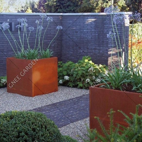 Panela de Flores de Metal Whehering da Plantadeira de Aço Corten