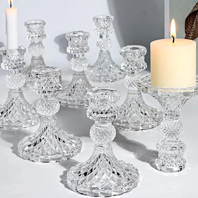 Kerzenhalter aus Glas europäischer und amerikanischer Kristall Retro Kerzenhalter Dekoration Für Das Abendessen
