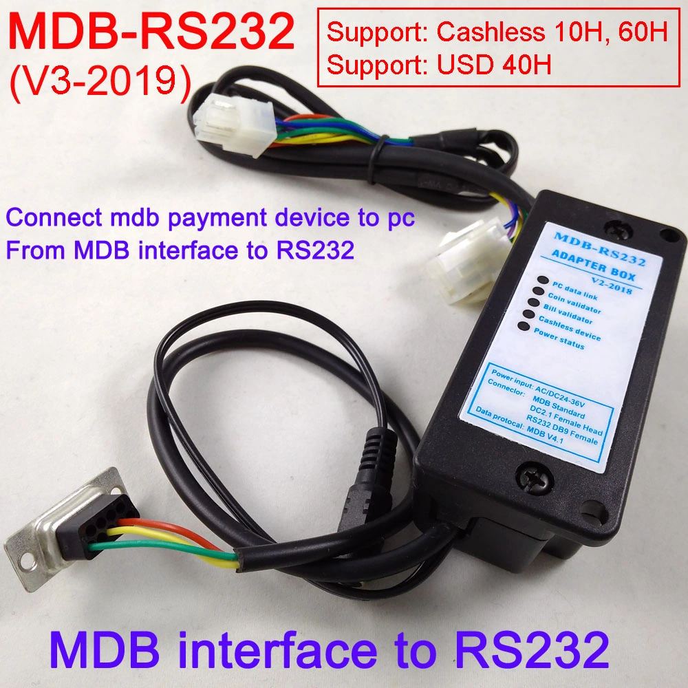 New 2019 Mdb-RS232 Box Connect Mdb Payment Device to PC RS232 Port (Support 40H, 60H address)