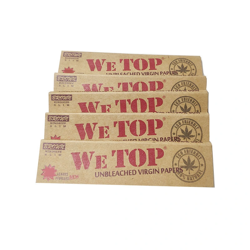 We Top Custom King Size Rolling Papers Brown Unbleached