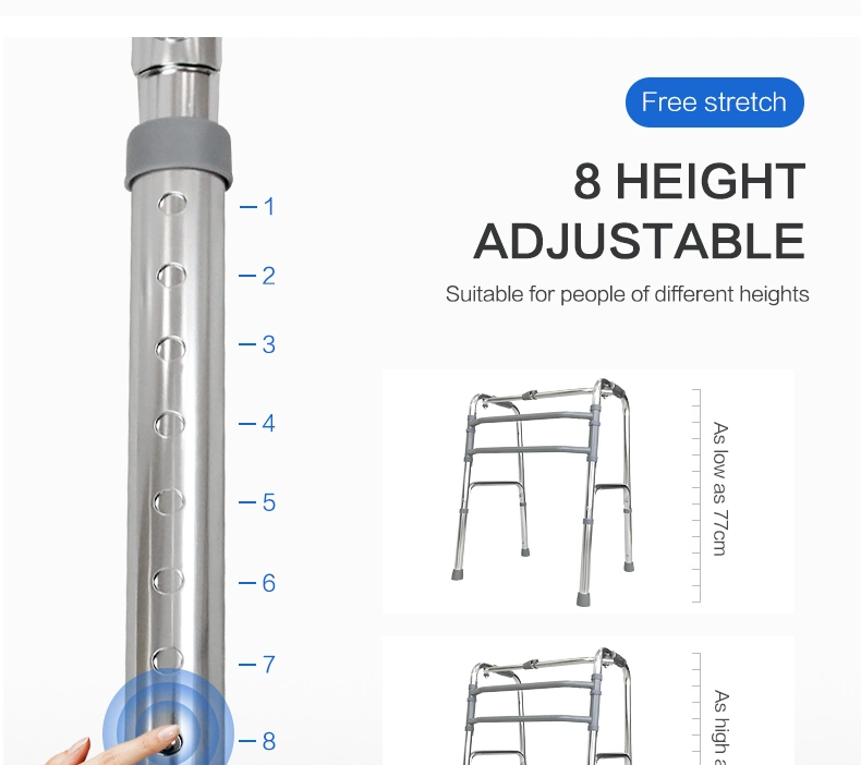 Bastidor de aluminio plegable ligero dispositivo médico ayudas para caminar con ruedas portátil Walker