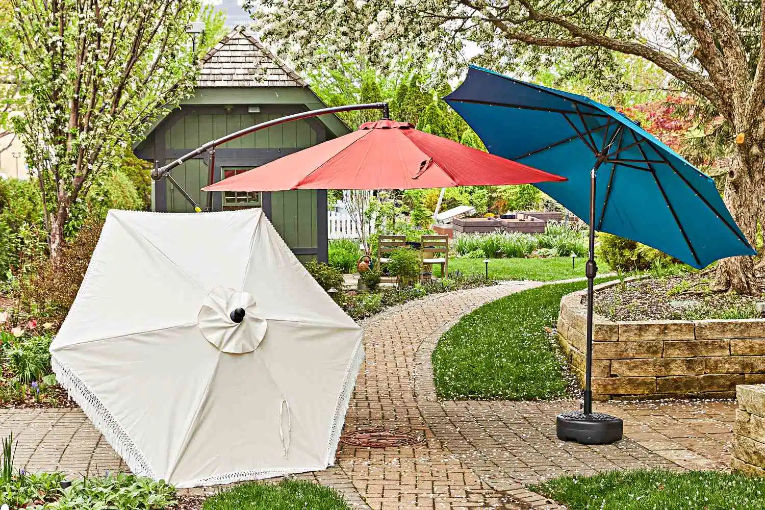 Discount Stylish Outdoor Furniture Garden Umbrella Stainless Steel Strong Aluminum Umbrella