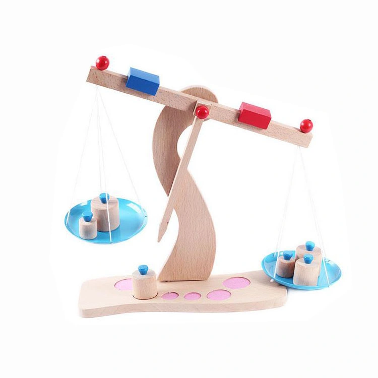 Échelle d'équilibre artisanal en bois et intellectuelle de jouets éducatifs