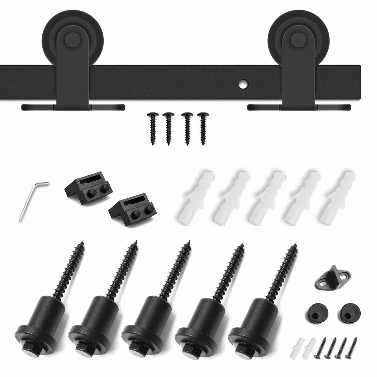 American Market 6,6ft Heavy Duty Robusta T forma de granero deslizante Kit de tornillería de puerta