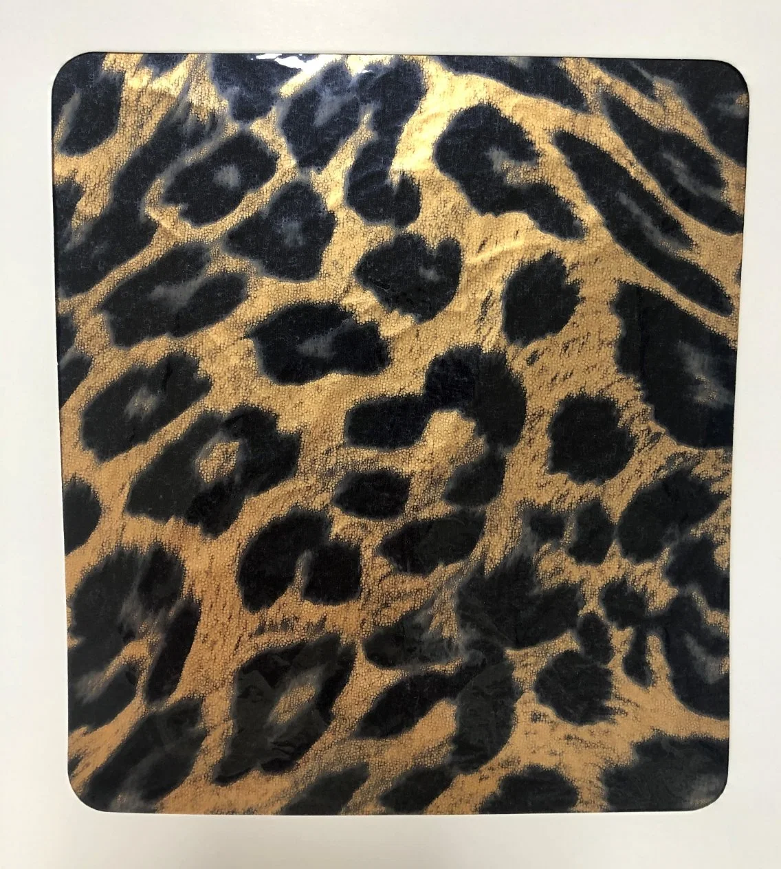 Tela de transferencia tela de cuero con estampado de leopardo tejido holográfico de estampación en caliente Holograma Foil