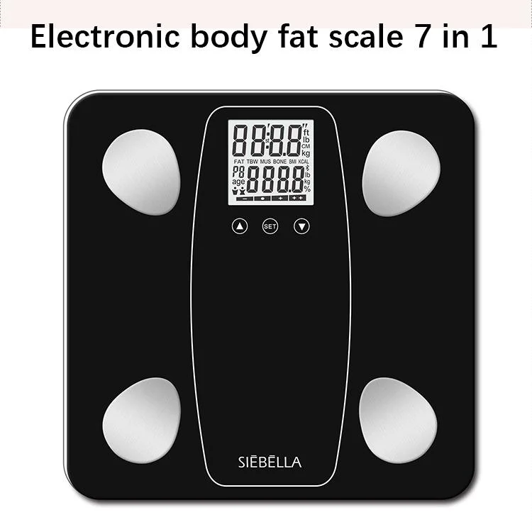 Zehn Personen Memory Body Fat Scale LCD-Display Badezimmer Körper Skalierung