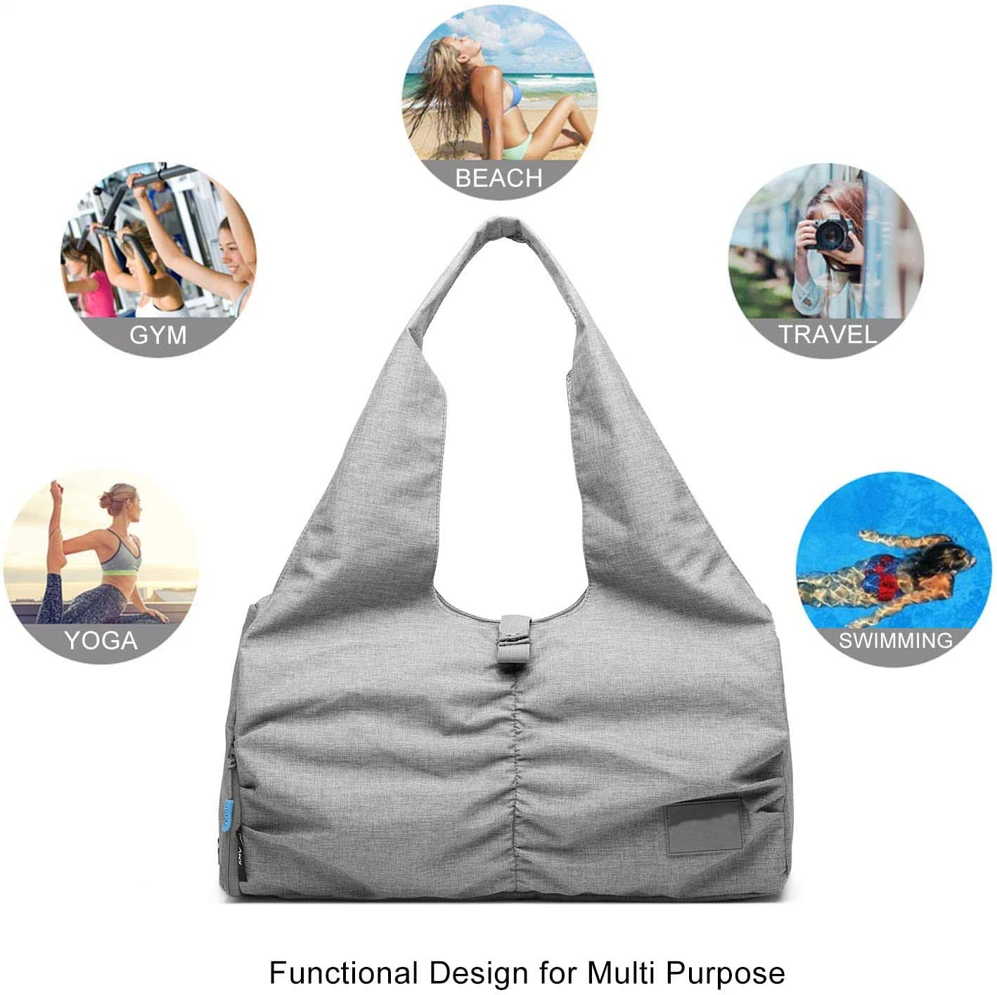 Saco de ginásio Travel Yoga para mulher, equipamento de treino de transporte, maquilhagem e acessórios