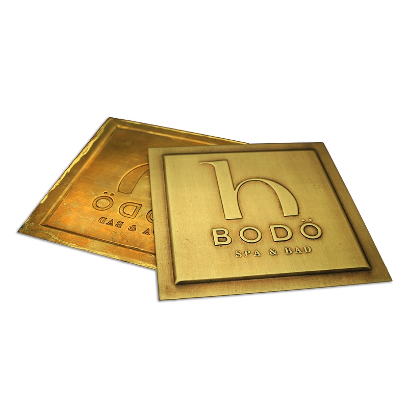 Fábrica de China Wholesale Electroplated personalizado grabado de Latón de cobre/bronce/Golden/níquel/cromo Ventanilla Stickers